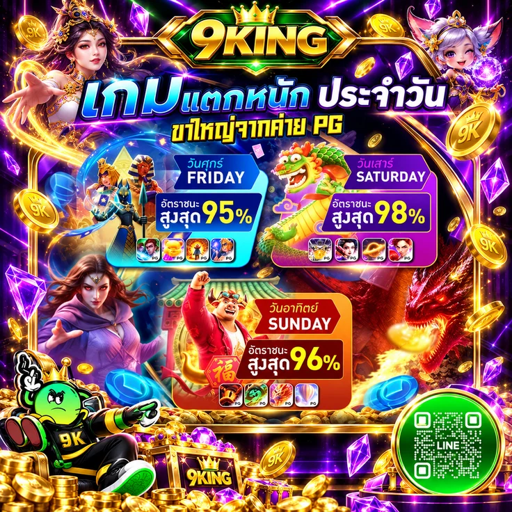โปรโมชั่นเกม PG Soft รายวันของ 9KING
